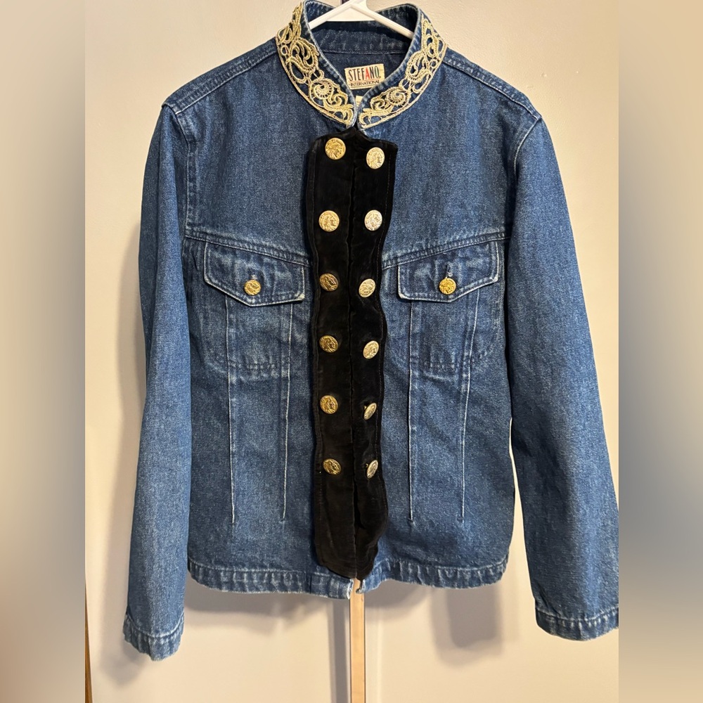 Stefano International Denim & Velvet‎ Jacket Indian head Buttons L VTG